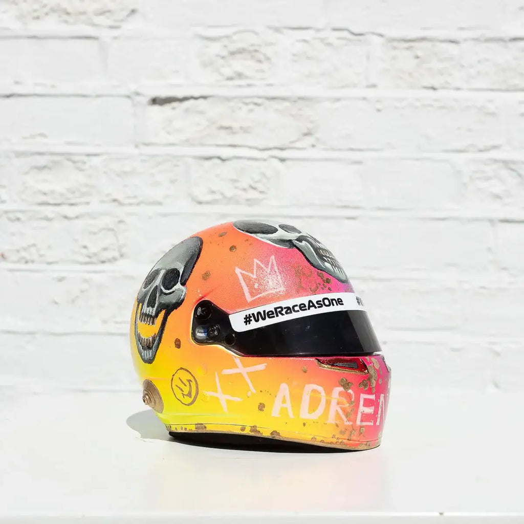 Adrenaline - Original Hand-Painted F1 Helmet - SOLD by artist Becky Smith - Wyecliffe Galleries