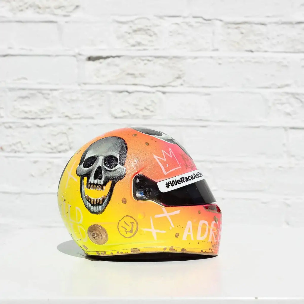 Adrenaline - Original Hand-Painted F1 Helmet - SOLD by artist Becky Smith - Wyecliffe Galleries