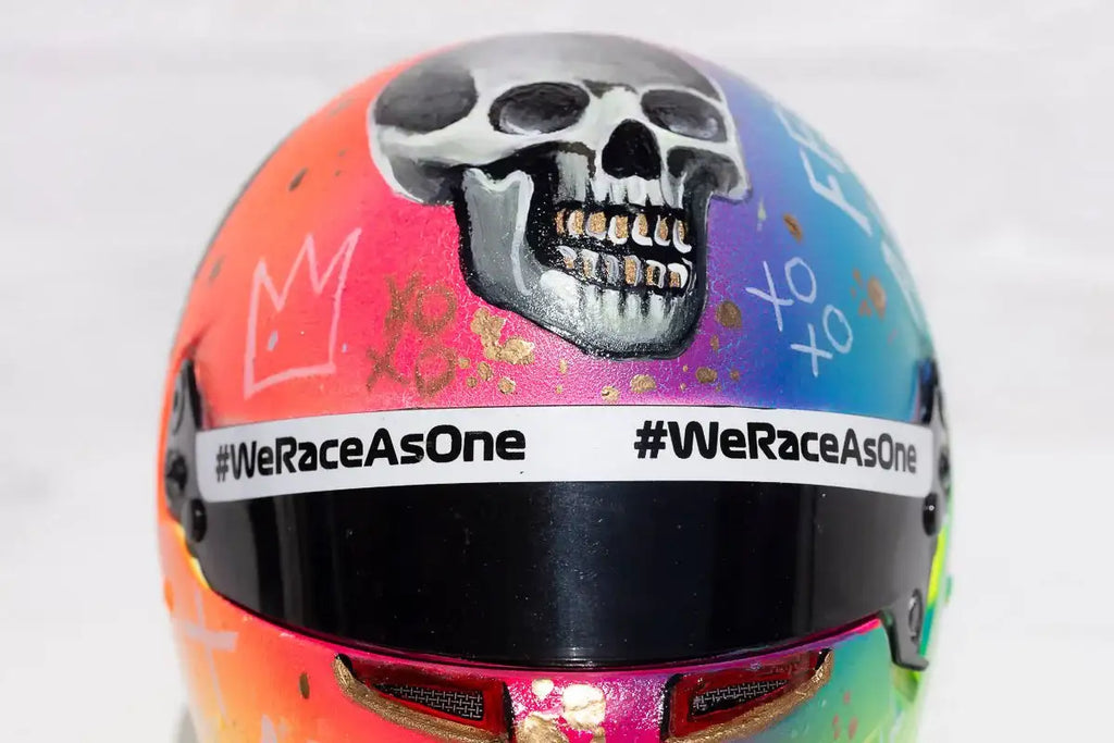 Adrenaline - Original Hand-Painted F1 Helmet - SOLD by artist Becky Smith - Wyecliffe Galleries