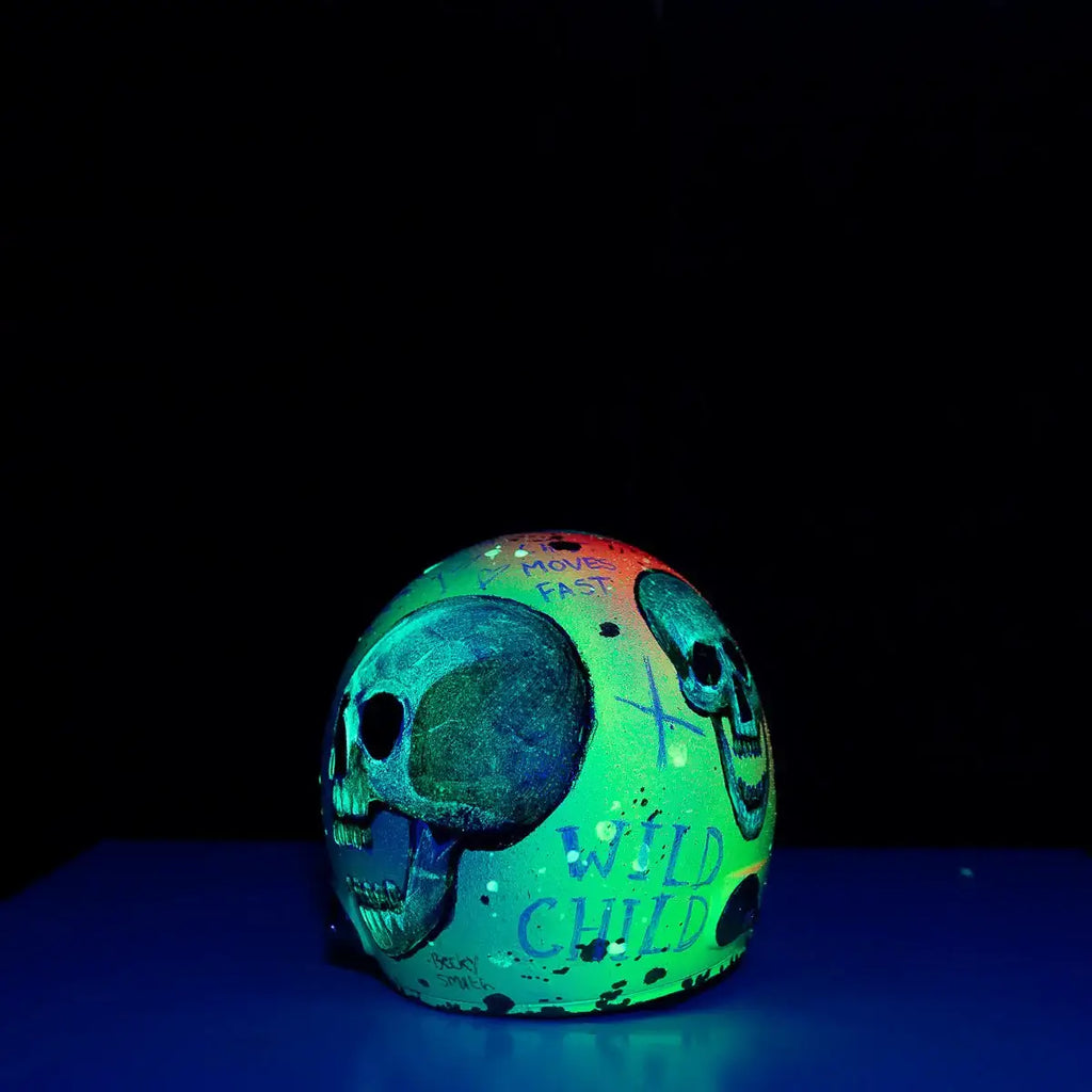 Adrenaline - Original Hand-Painted F1 Helmet - SOLD by artist Becky Smith - Wyecliffe Galleries