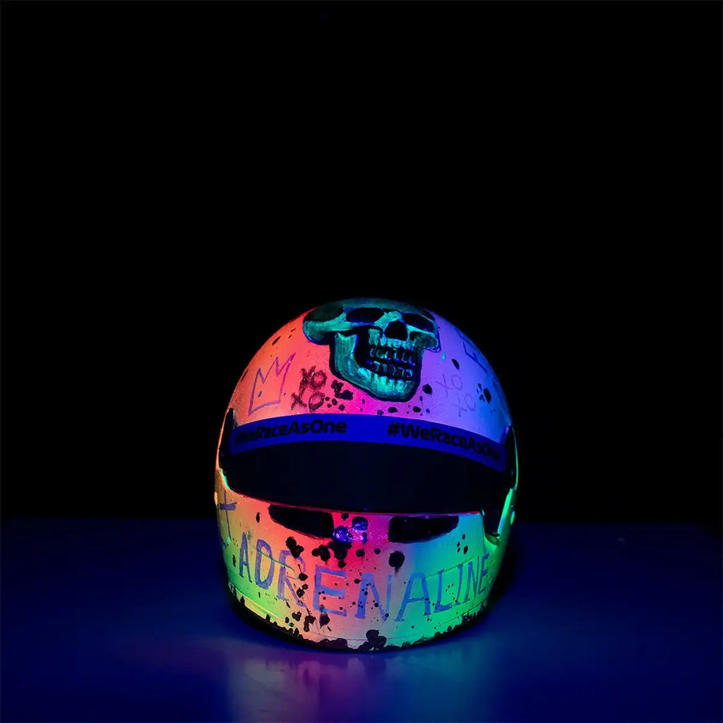 Adrenaline - Original Hand-Painted F1 Helmet - SOLD by artist Becky Smith - Wyecliffe Galleries