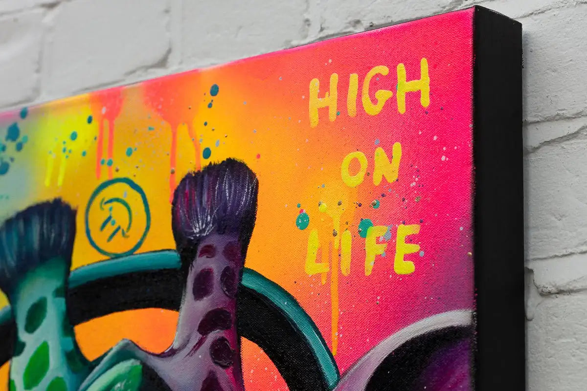 Are You Having A Giraffe - Original - SOLD by artist Becky Smith - Wyecliffe Galleries