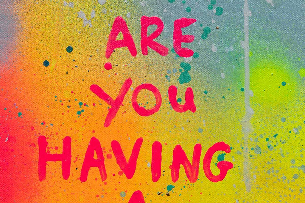 Are You Having A Giraffe - Original - SOLD by artist Becky Smith - Wyecliffe Galleries