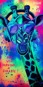 Are You Having A Giraffe - Original - SOLD by artist Becky Smith - Wyecliffe Galleries