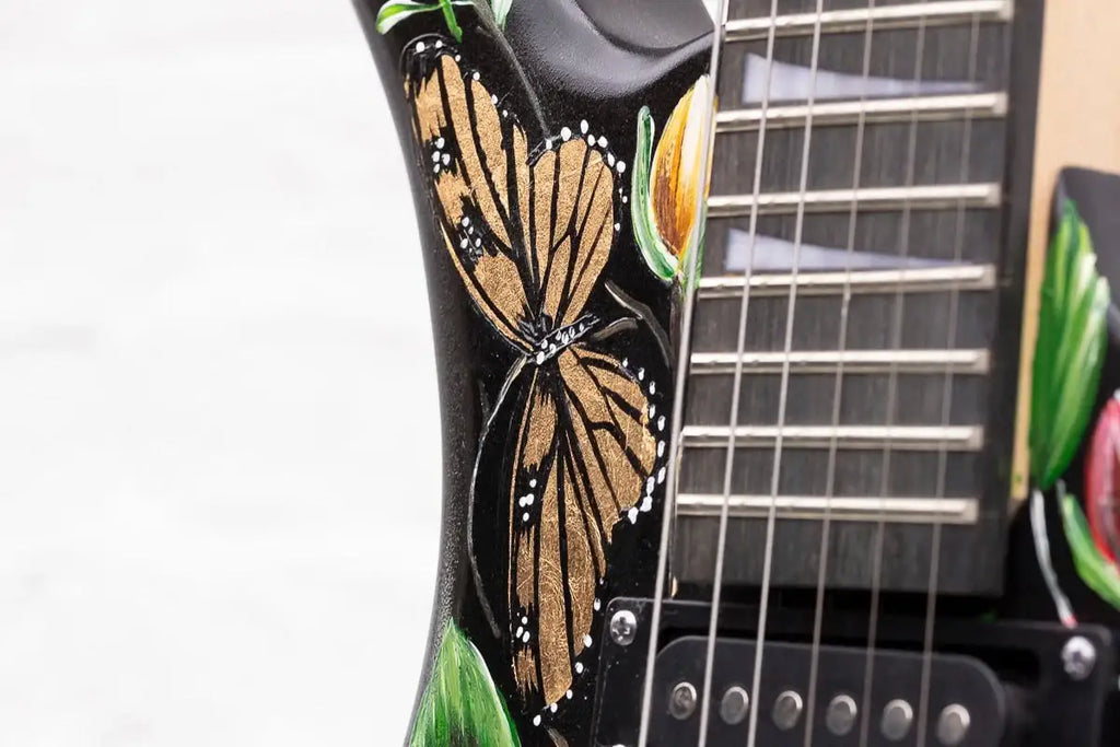 Beauty In The Music - Original Hand Painted Guitar by artist Becky Smith - Wyecliffe Galleries