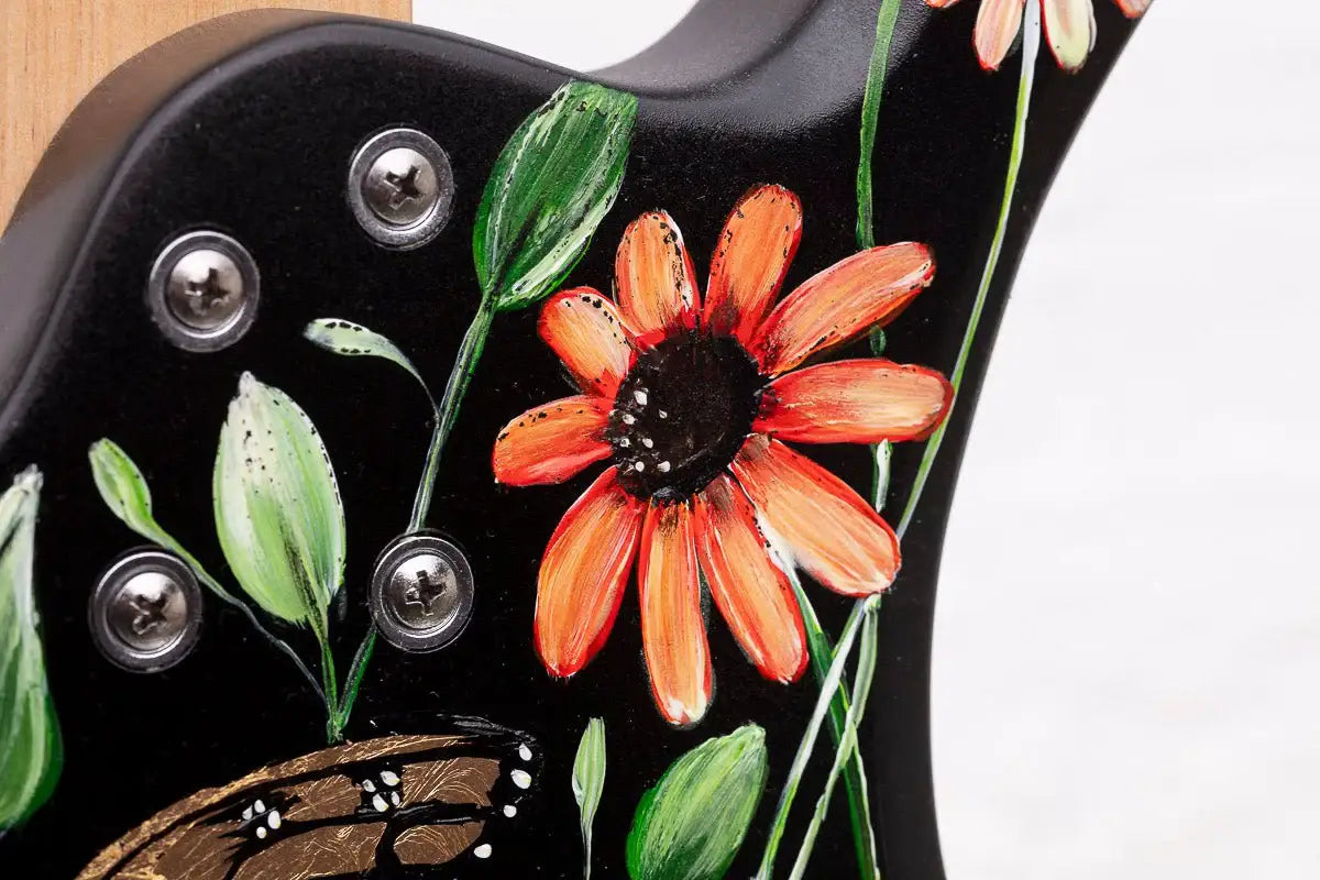 Beauty In The Music - Original Hand Painted Guitar by artist Becky Smith - Wyecliffe Galleries