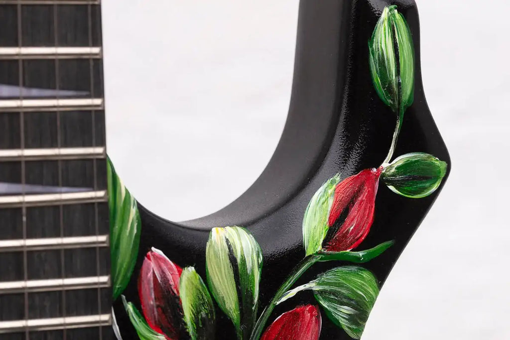 Beauty In The Music - Original Hand Painted Guitar by artist Becky Smith - Wyecliffe Galleries