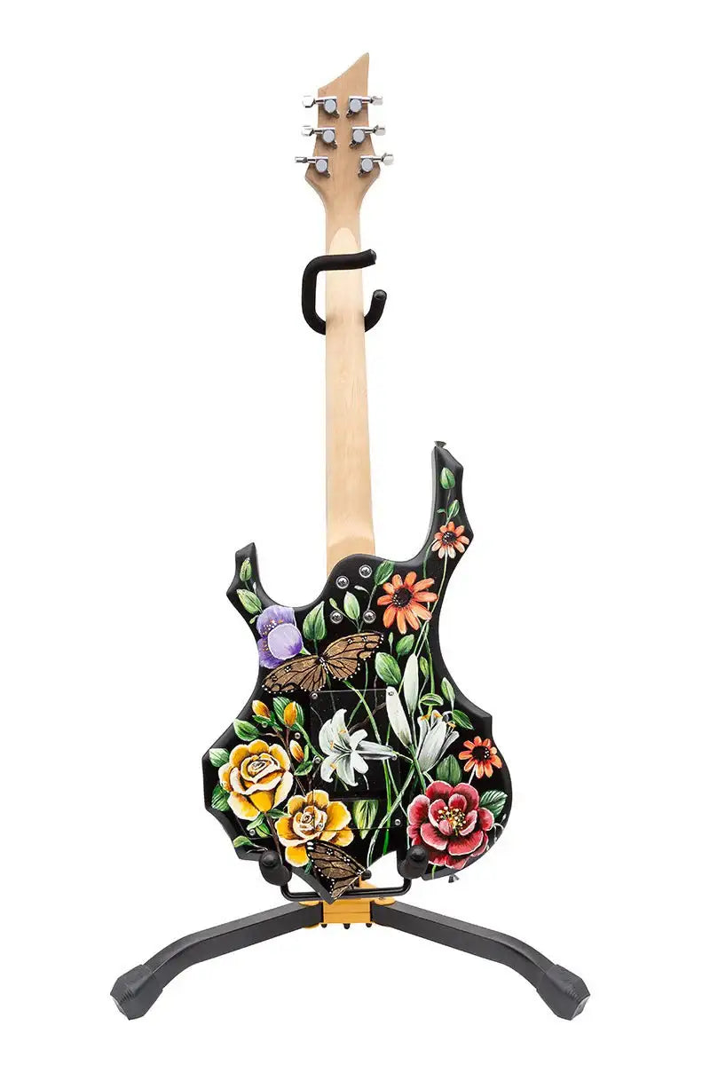 Beauty In The Music - Original Hand Painted Guitar by artist Becky Smith - Wyecliffe Galleries