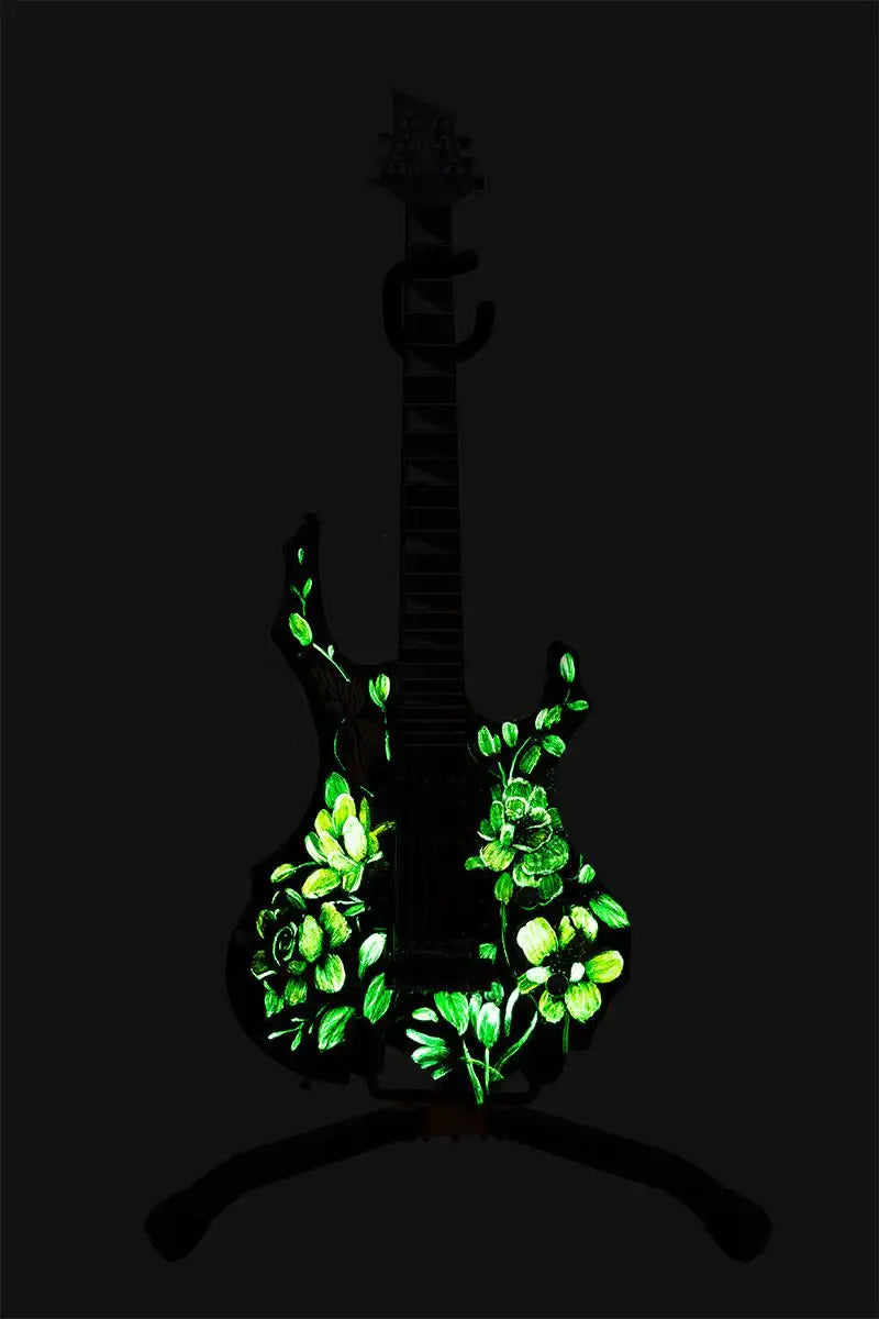 Beauty In The Music - Original Hand Painted Guitar by artist Becky Smith - Wyecliffe Galleries