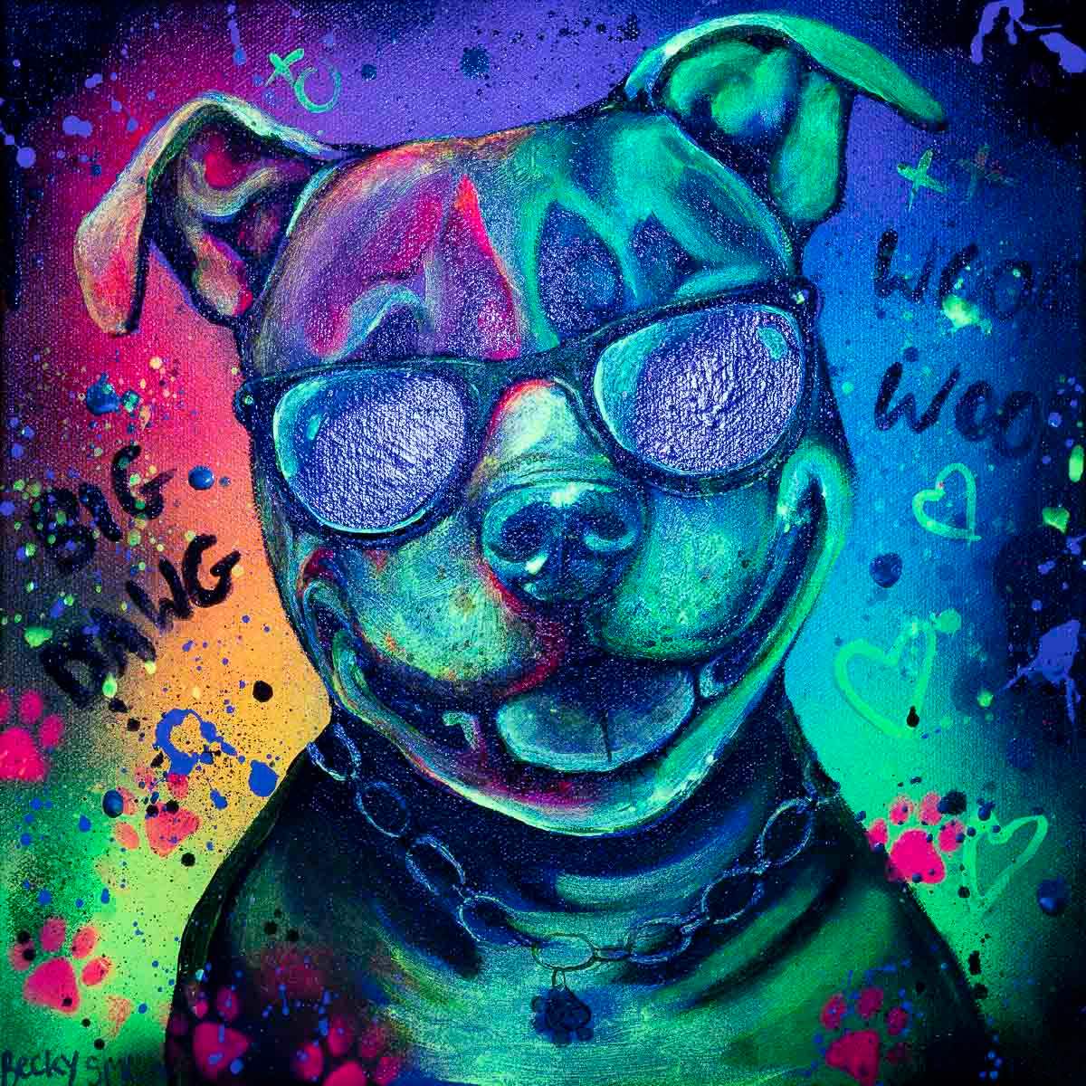 Big Dawg - Original - SOLD by artist Becky Smith - Wyecliffe Galleries