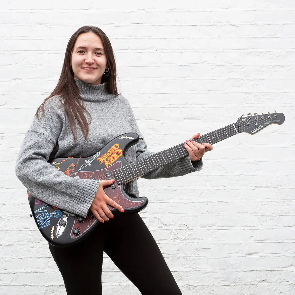 Black Sabbath - Original Hand Painted Guitar by artist Becky Smith - Wyecliffe Galleries