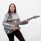 Black Sabbath - Original Hand Painted Guitar by artist Becky Smith - Wyecliffe Galleries