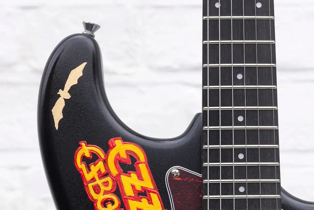 Black Sabbath - Original Hand Painted Guitar by artist Becky Smith - Wyecliffe Galleries