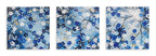 Blossoming Blues Triptych - Original - SOLD by artist Becky Smith - Wyecliffe Galleries