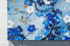 Blossoming Blues Triptych - Original - SOLD by artist Becky Smith - Wyecliffe Galleries