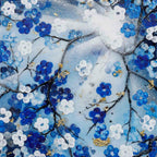 Blossoming Blues Triptych - Original - SOLD by artist Becky Smith - Wyecliffe Galleries