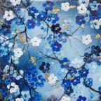 Blossoming Blues Triptych - Original - SOLD by artist Becky Smith - Wyecliffe Galleries