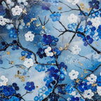 Blossoming Blues Triptych - Original - SOLD by artist Becky Smith - Wyecliffe Galleries