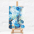 Blossoming Blues Triptych - Original - SOLD by artist Becky Smith - Wyecliffe Galleries