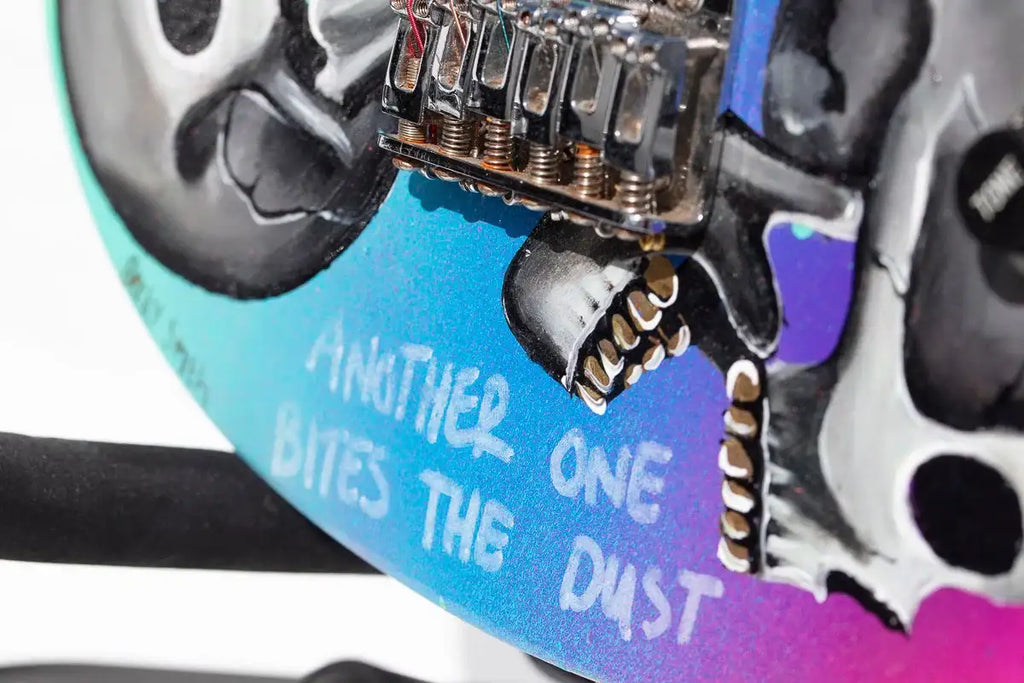 Born to Be Wild – Original Hand Painted Guitar - SOLD by artist Becky Smith - Wyecliffe Galleries