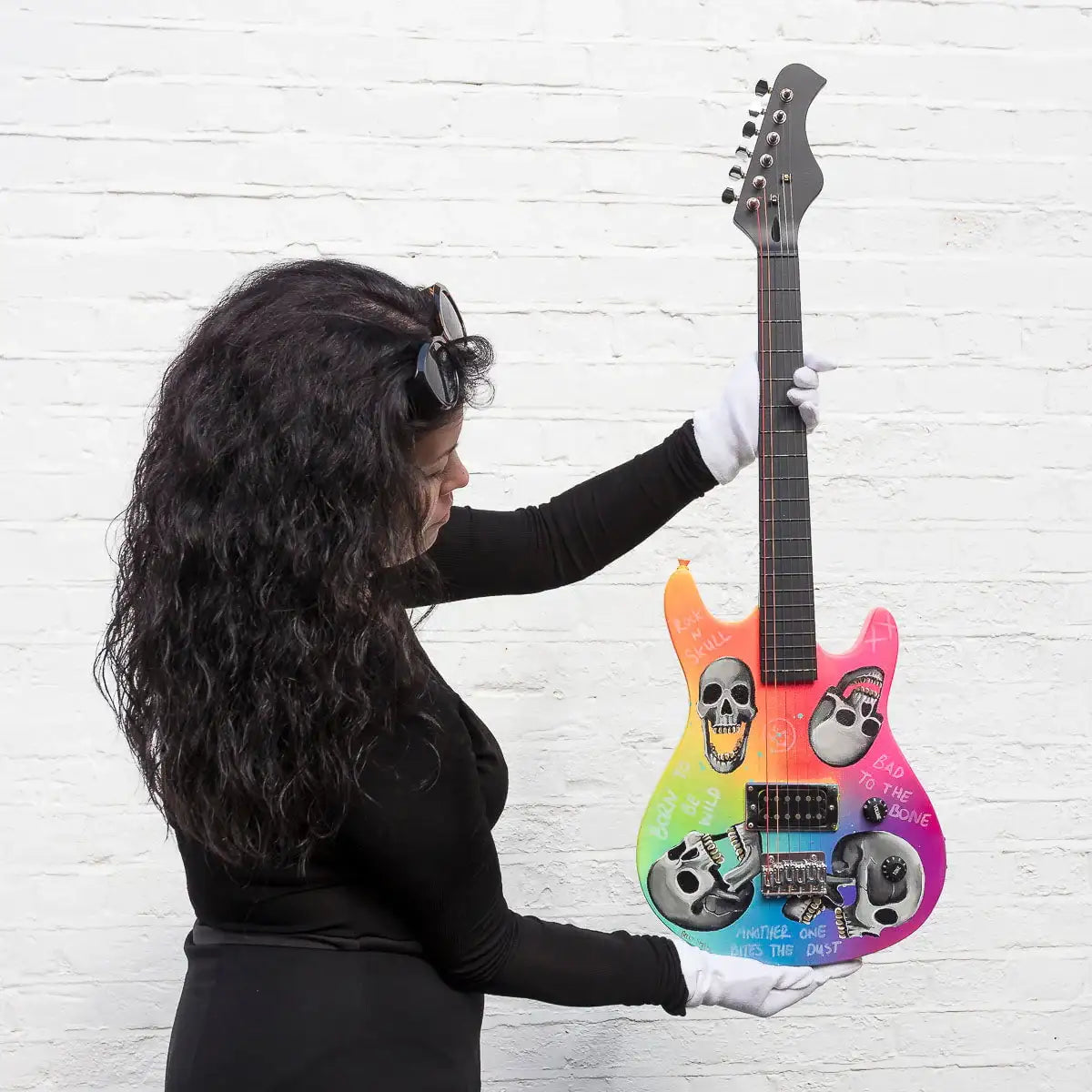 Born to Be Wild – Original Hand Painted Guitar - SOLD by artist Becky Smith - Wyecliffe Galleries