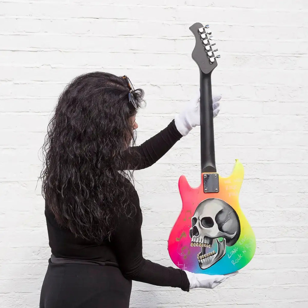 Born to Be Wild – Original Hand Painted Guitar - SOLD by artist Becky Smith - Wyecliffe Galleries