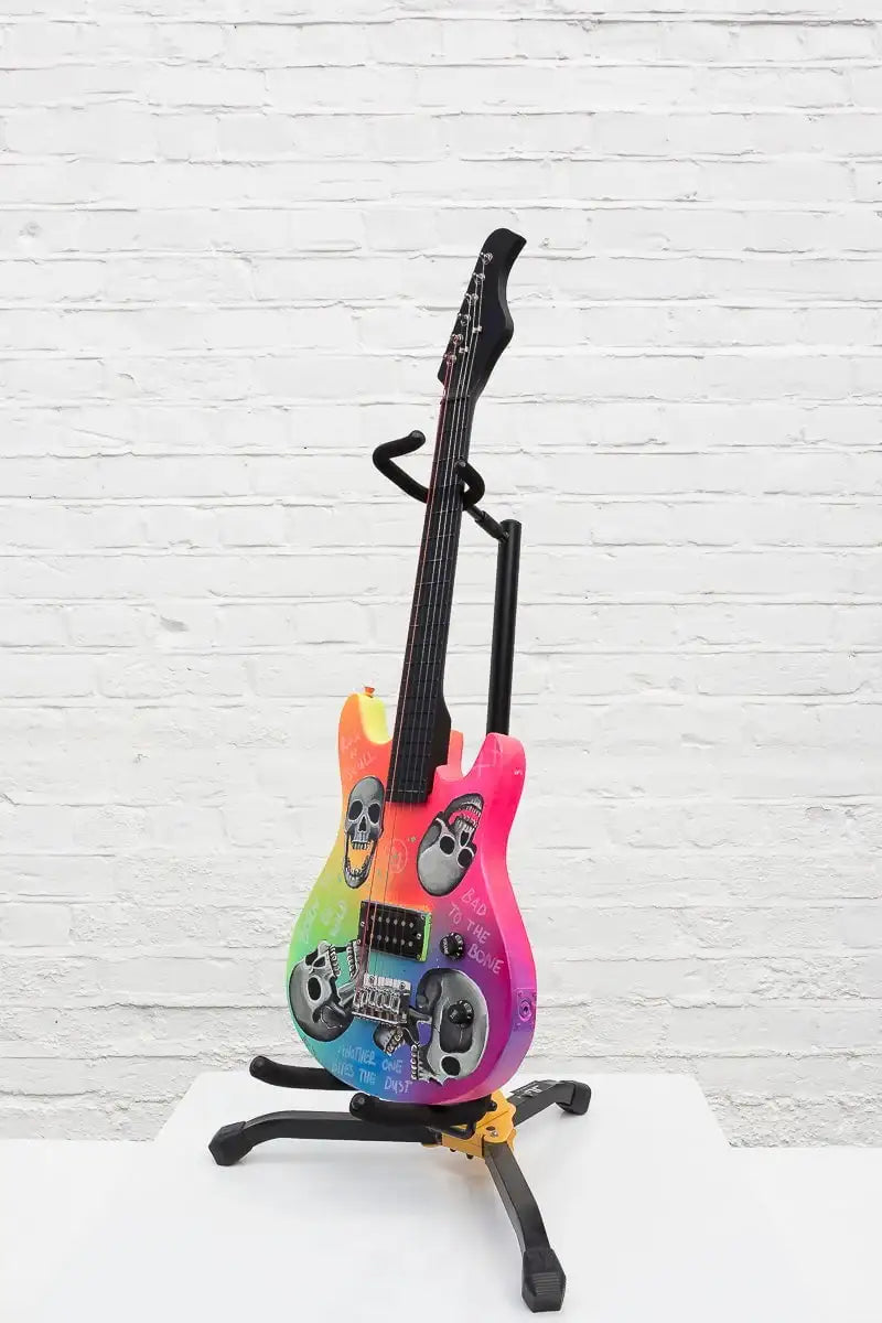 Born to Be Wild – Original Hand Painted Guitar - SOLD by artist Becky Smith - Wyecliffe Galleries