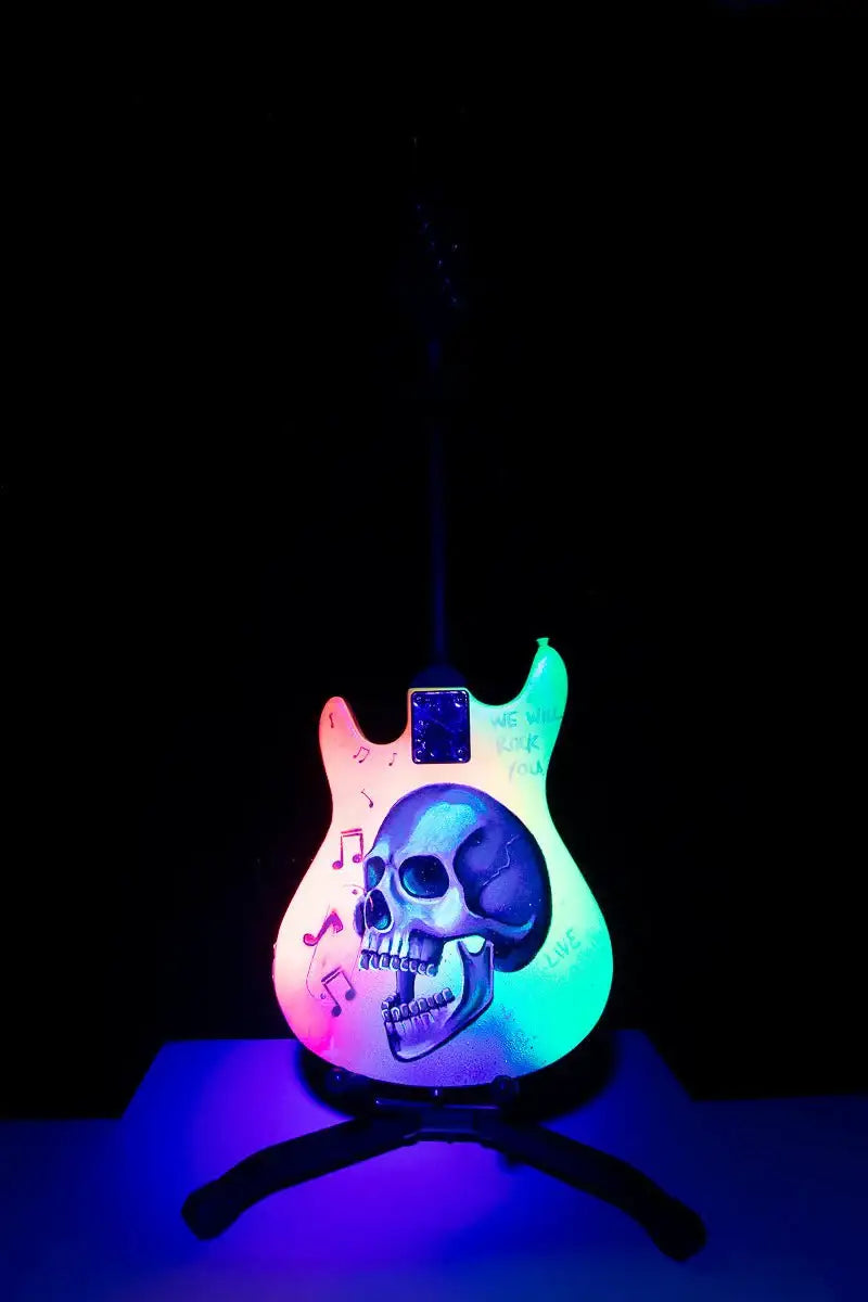 Born to Be Wild – Original Hand Painted Guitar - SOLD by artist Becky Smith - Wyecliffe Galleries