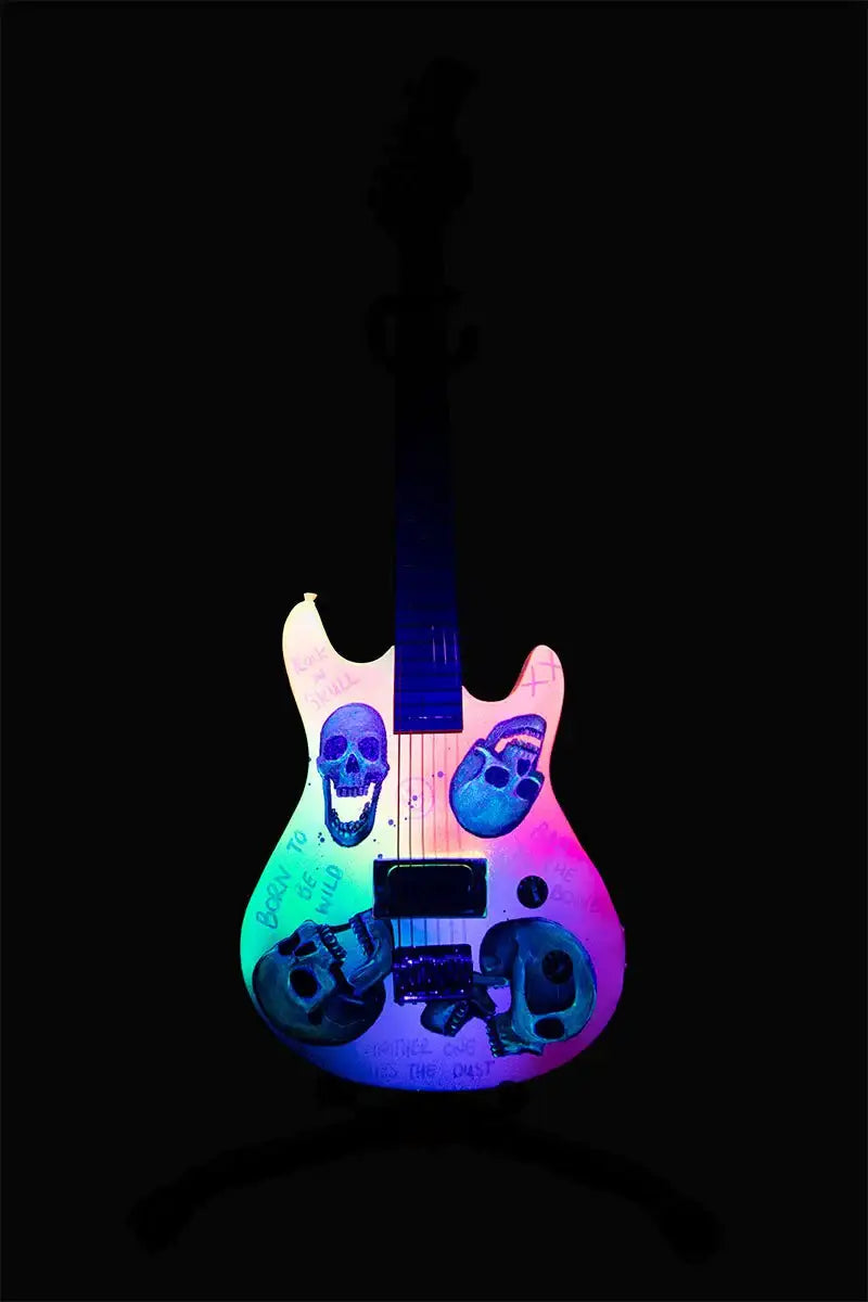 Born to Be Wild – Original Hand Painted Guitar - SOLD by artist Becky Smith - Wyecliffe Galleries