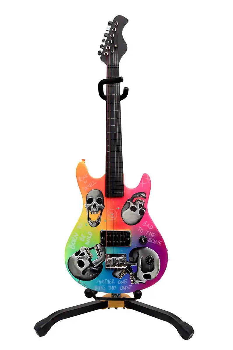 Born to Be Wild – Original Hand Painted Guitar - SOLD by artist Becky Smith - Wyecliffe Galleries
