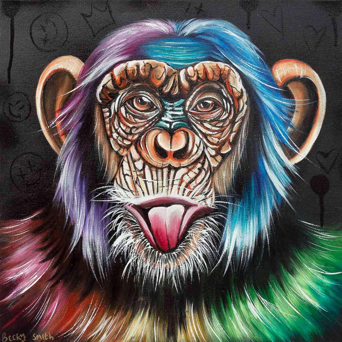 Cheeky Monkey - Original by artist Becky Smith - Wyecliffe Galleries