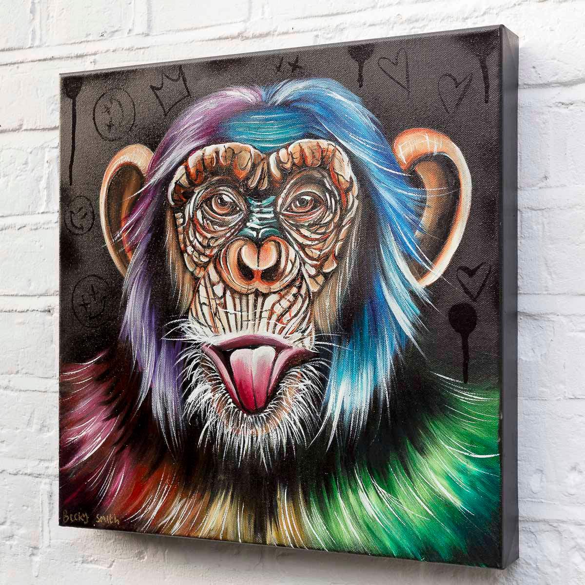 Cheeky Monkey - Original by artist Becky Smith - Wyecliffe Galleries
