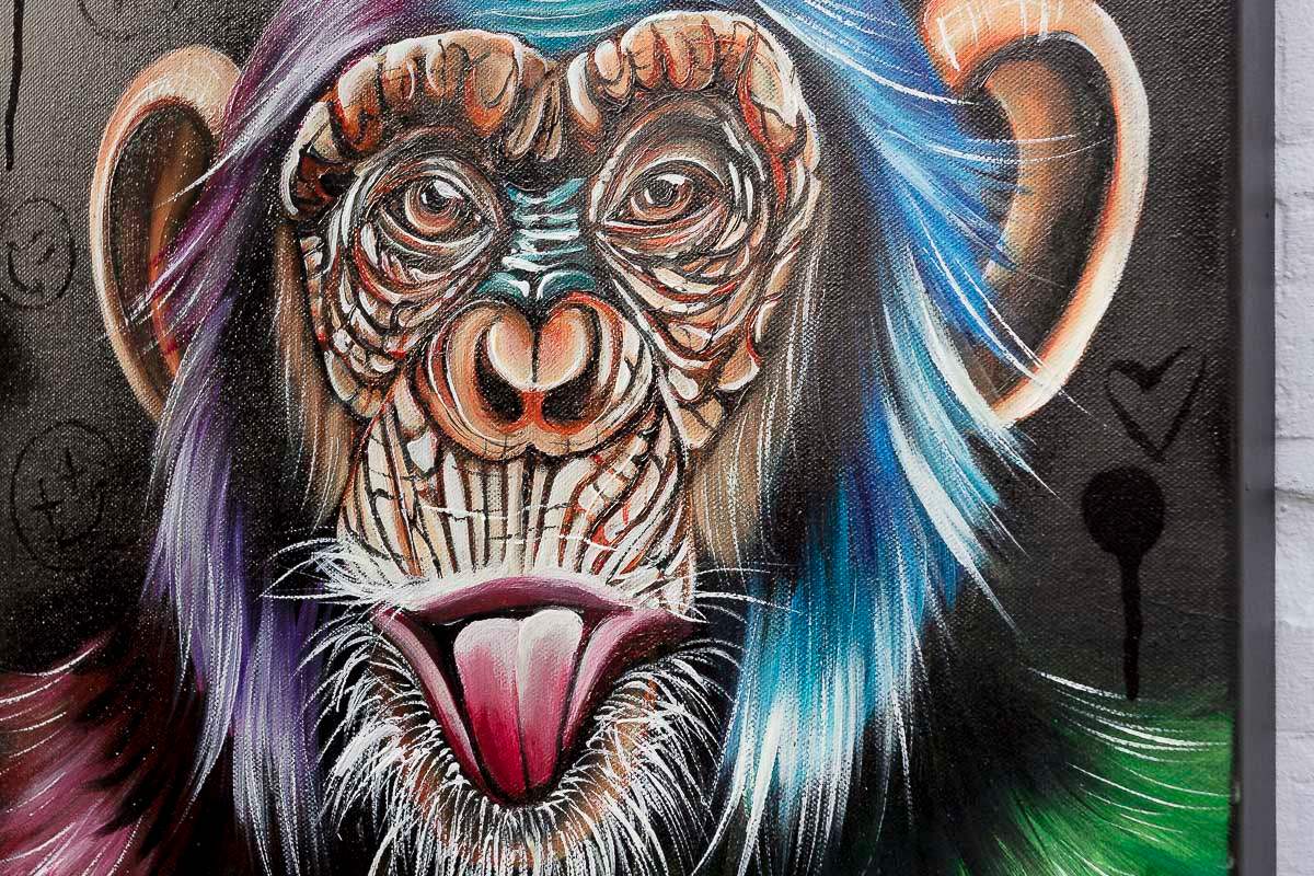 Cheeky Monkey - Original by artist Becky Smith - Wyecliffe Galleries