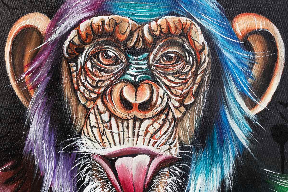 Cheeky Monkey - Original by artist Becky Smith - Wyecliffe Galleries