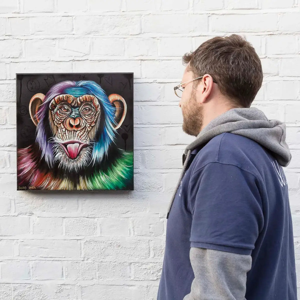 Cheeky Monkey - Original by artist Becky Smith - Wyecliffe Galleries