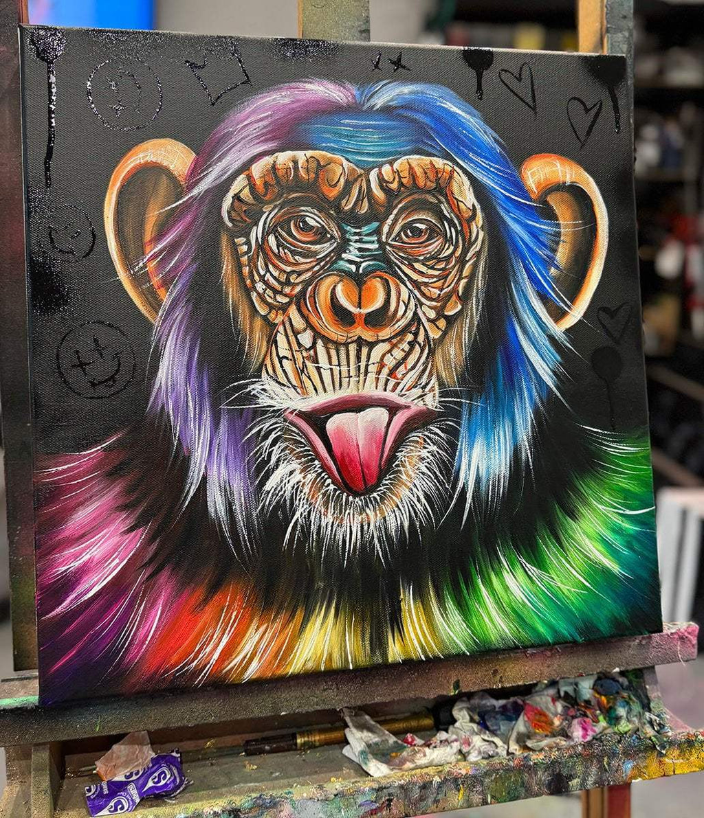 Cheeky Monkey - Original by artist Becky Smith - Wyecliffe Galleries