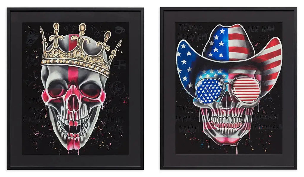 Come On England & Texas Hold 'Em - Set of 2 - Luxury Artist Proof by artist Becky Smith - Wyecliffe Galleries