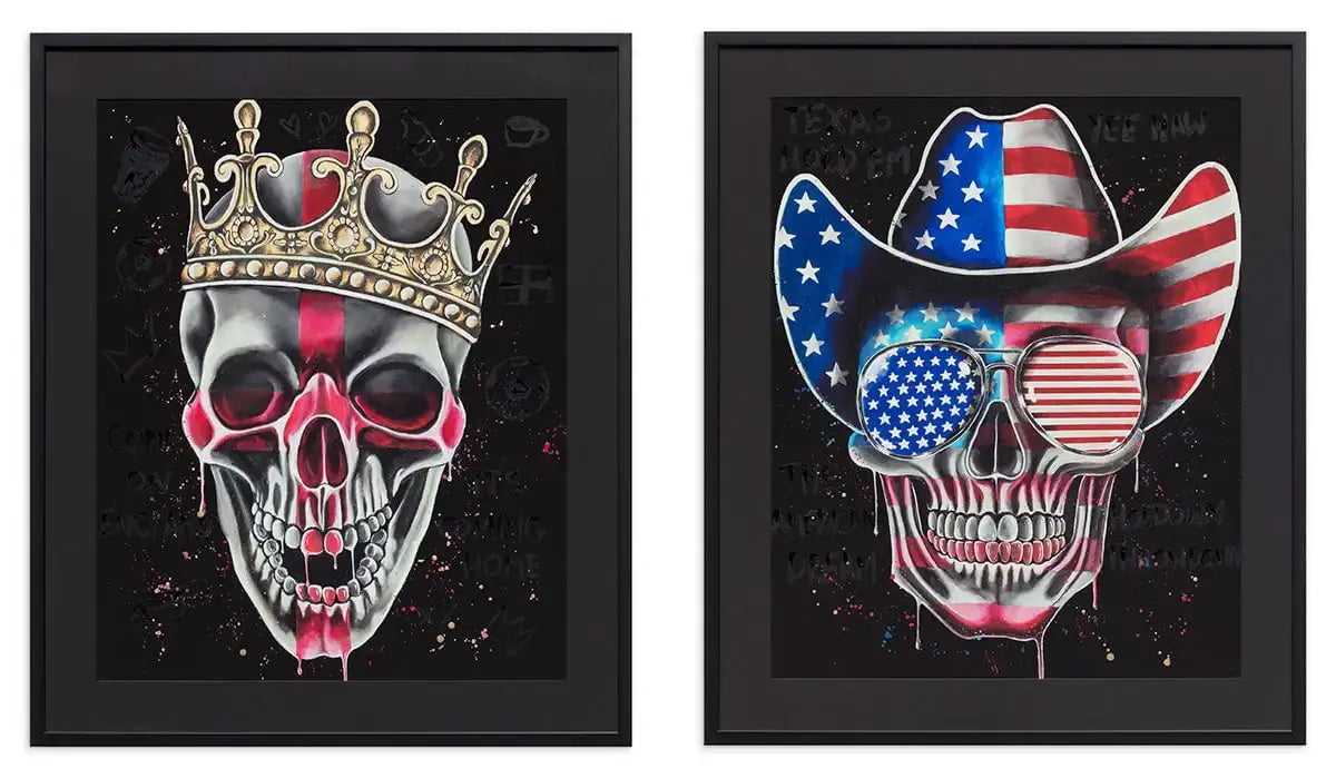 Come On England & Texas Hold 'Em - Set of 2 - Luxury Artist Proof by artist Becky Smith - Wyecliffe Galleries