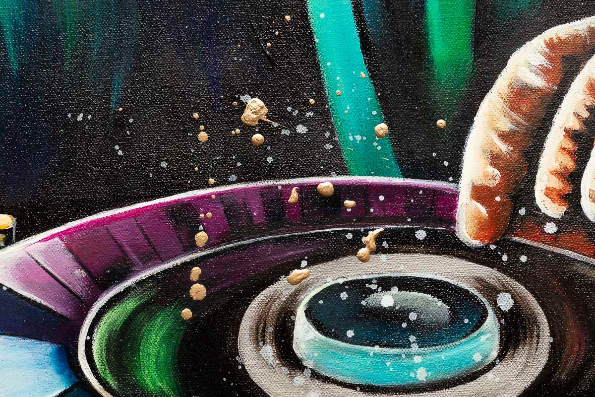 DJ Funky Monkey - Original - SOLD by artist Becky Smith - Wyecliffe Galleries