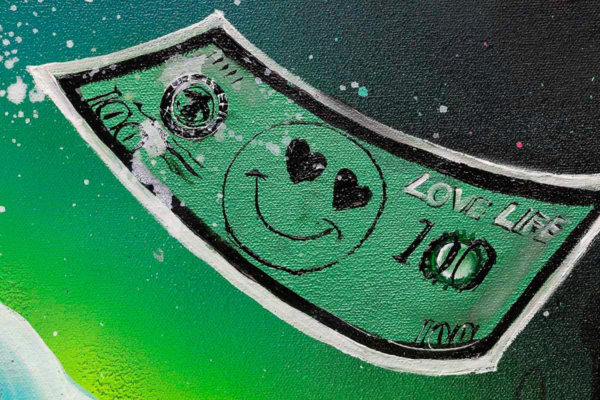 DJ Funky Monkey - Original - SOLD by artist Becky Smith - Wyecliffe Galleries