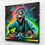 DJ Funky Monkey - Original - SOLD by artist Becky Smith - Wyecliffe Galleries