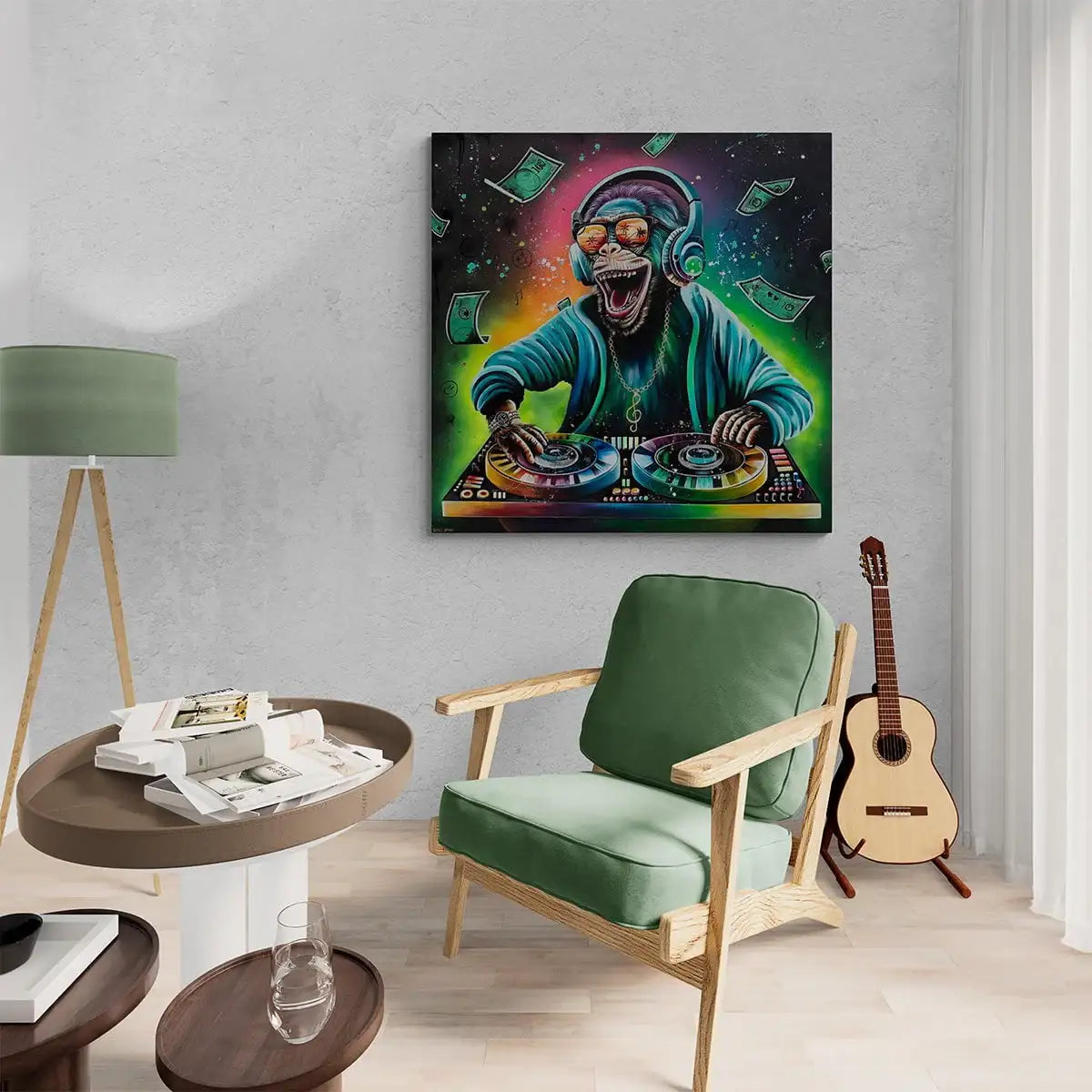 DJ Funky Monkey - Original - SOLD by artist Becky Smith - Wyecliffe Galleries