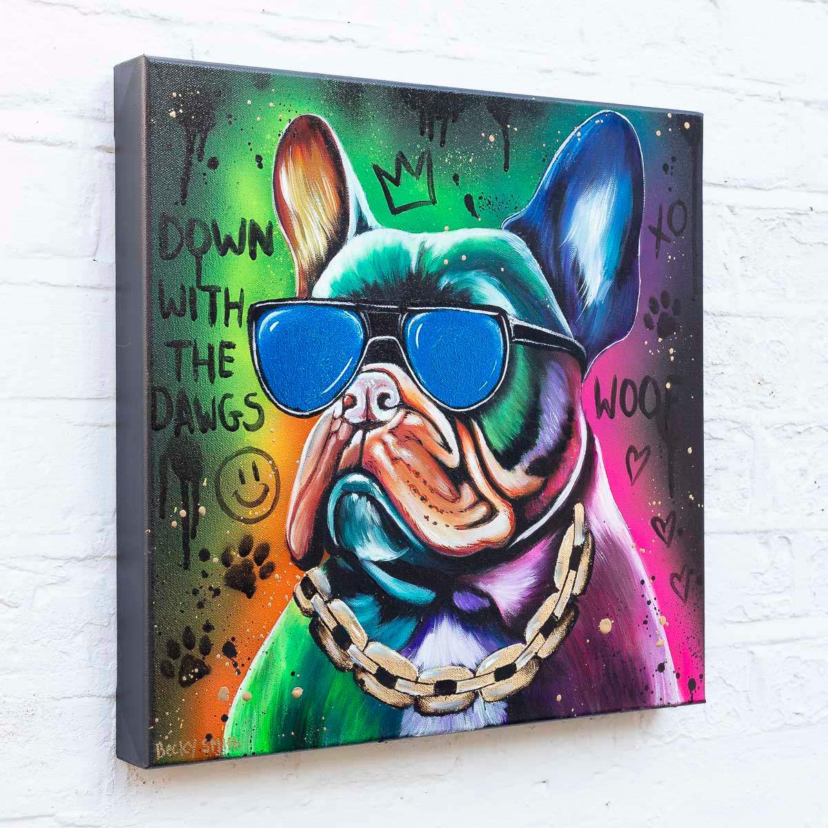 Down With The Dawgs - Original - SOLD by artist Becky Smith - Wyecliffe Galleries