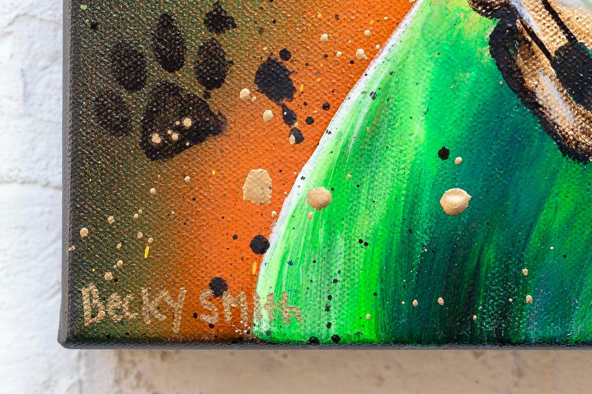 Down With The Dawgs - Original - SOLD by artist Becky Smith - Wyecliffe Galleries