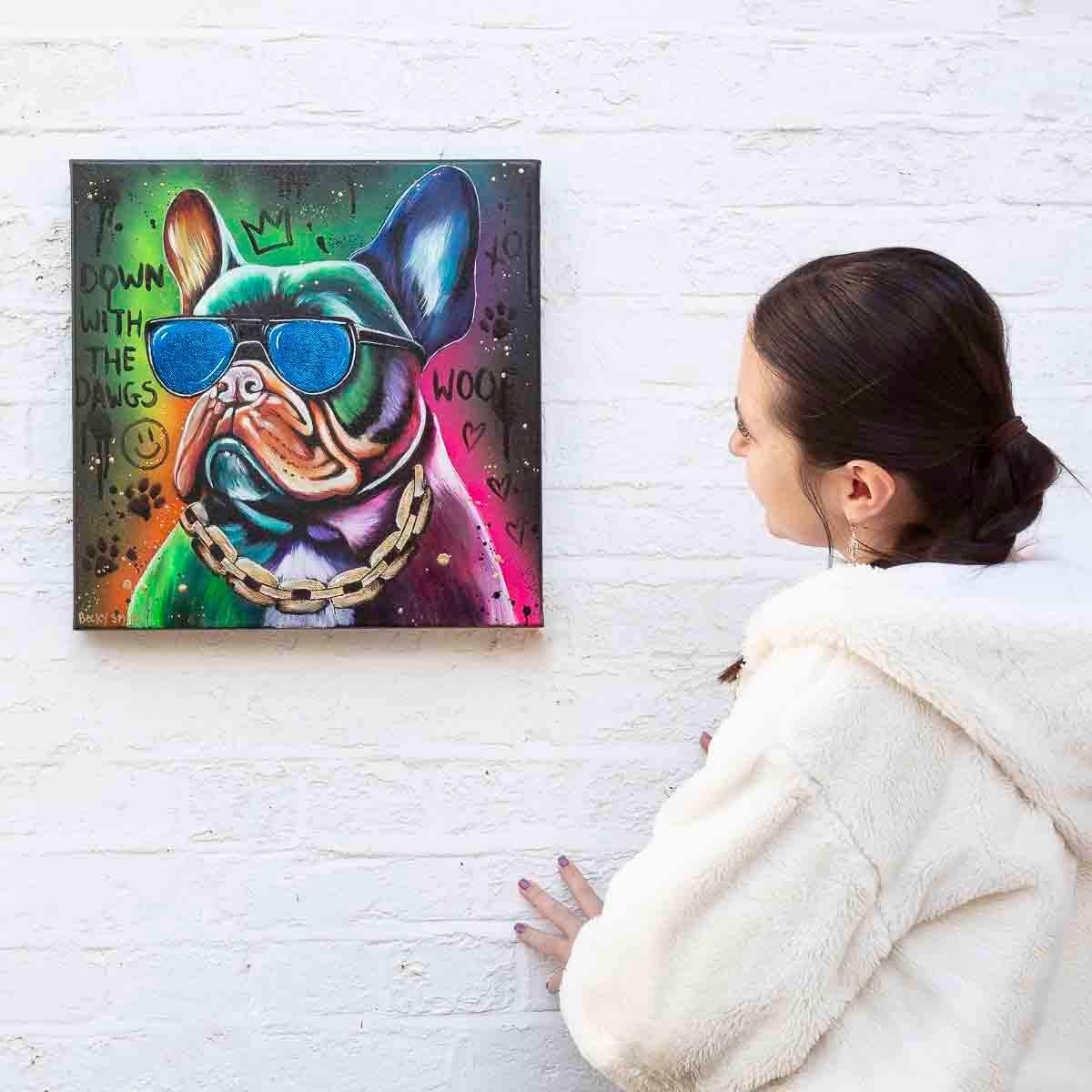 Down With The Dawgs - Original - SOLD by artist Becky Smith - Wyecliffe Galleries