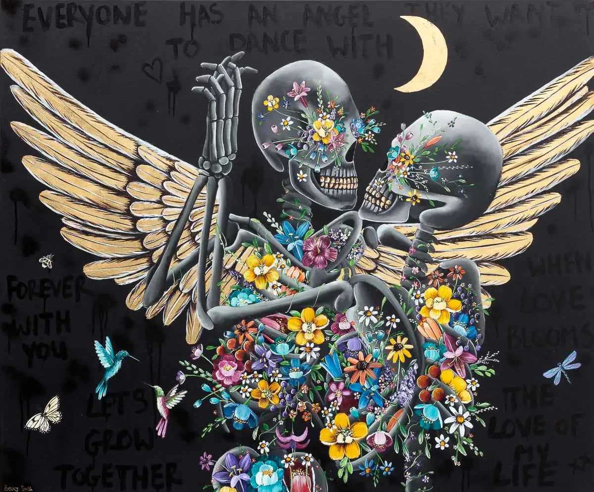 Everyone Has An Angel They Want To Dance With - Original - SOLD by artist Becky Smith - Wyecliffe Galleries