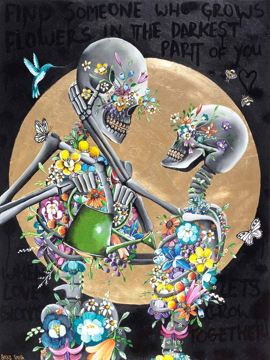 Find Someone Who Grows Flowers in the Darkest Part of You - SOLD by artist Becky Smith - Wyecliffe Galleries