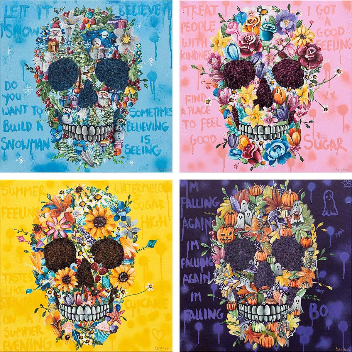 Four Seasons - Set - Original - SOLD by artist Becky Smith - Wyecliffe Galleries