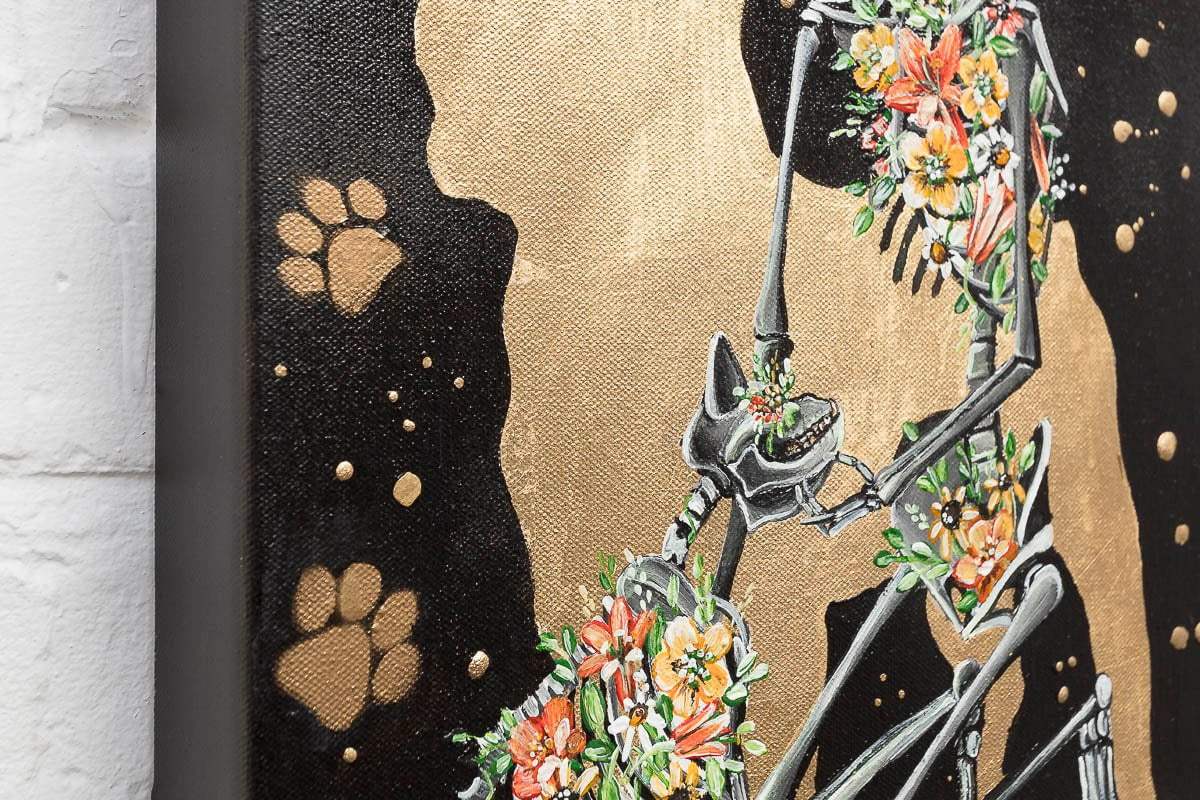 Frenchie Love - Original - SOLD by artist Becky Smith - Wyecliffe Galleries