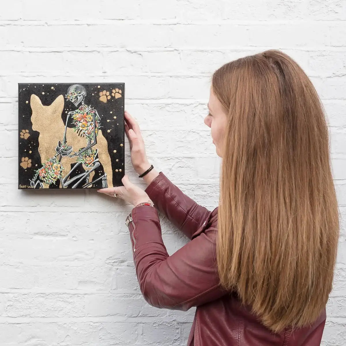 Frenchie Love - Original - SOLD by artist Becky Smith - Wyecliffe Galleries